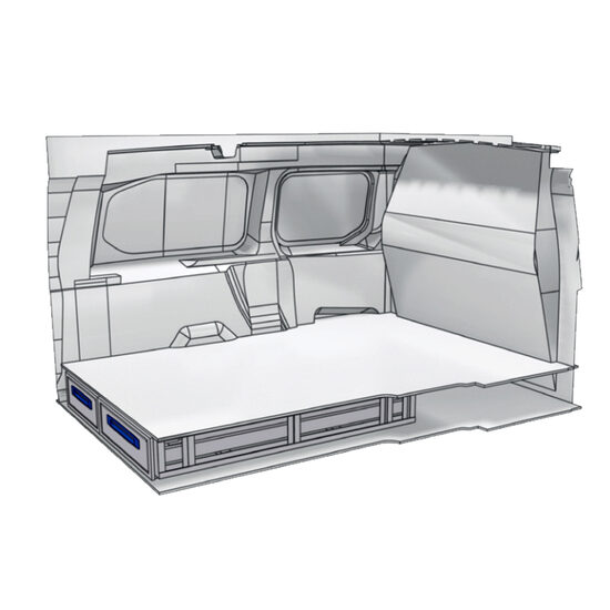 Sistem de sertare sub podea XLD Line Provan 57-1-156-00 pentru RENAULT Kangoo 2008-2021, ampatament L1 (3081 mm), inaltime H2 (1839 mm)