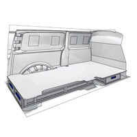 Sistem de sertare sub podea XLD Line Provan 57-1-130-00 pentru RENAULT Trafic 2014, ampatament L2 (3498 mm), inaltime H2 (2493 mm)