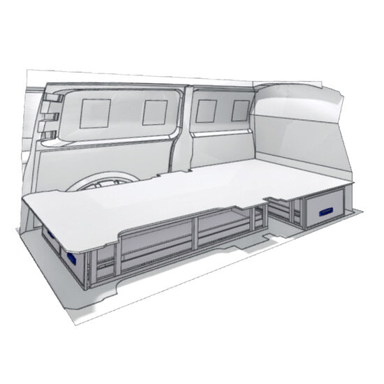 Sistem de sertare sub podea XLD Line Provan 57-1-131-00 pentru TOYOTA Proace 2016, ampatament L1 (3098 mm), inaltime H1 (1905 mm)