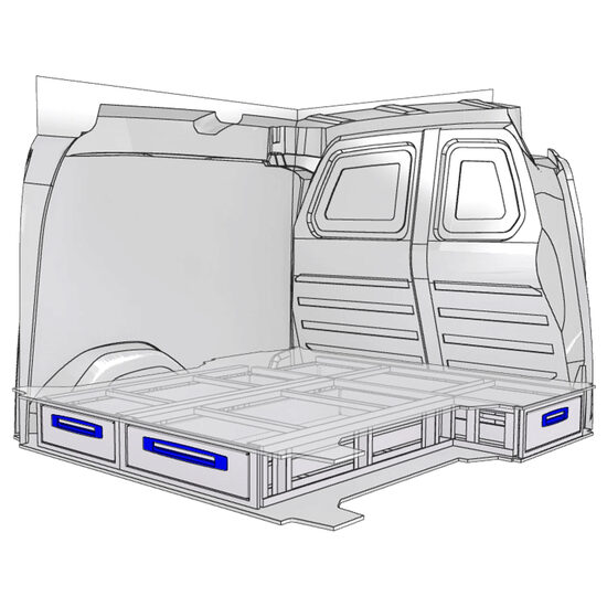 Sistem de sertare sub podea XLD Line Provan 57-1-109-00 pentru VAUXHALL Combo 2018, ampatament L1 (2785 mm), inaltime H1 (1796 mm)