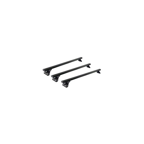 Sistem de 3 bare transversale aluminiu CRUZ 925-097 Alu Cargo Dark AF pentru Volkswagen Caravelle T7 (SWB - fixpoint) (2024 -> prezent) cu puncte fixe