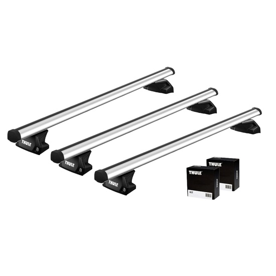 Bare transversale Thule Evo Flush Rail Profesional pentru VOLKSWAGEN Caravelle (T7) 4/5 usi Bus, model 2025 - prezent, Sistem cu prindere pe bare longitudinale integrate (3 bare/set)