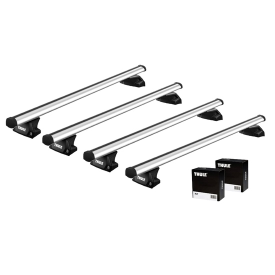 Bare transversale Thule Evo Flush Rail Profesional pentru VOLKSWAGEN Caravelle (T7) 4/5 usi Bus, model 2025 - prezent, Sistem cu prindere pe bare longitudinale integrate (4 bare/set)