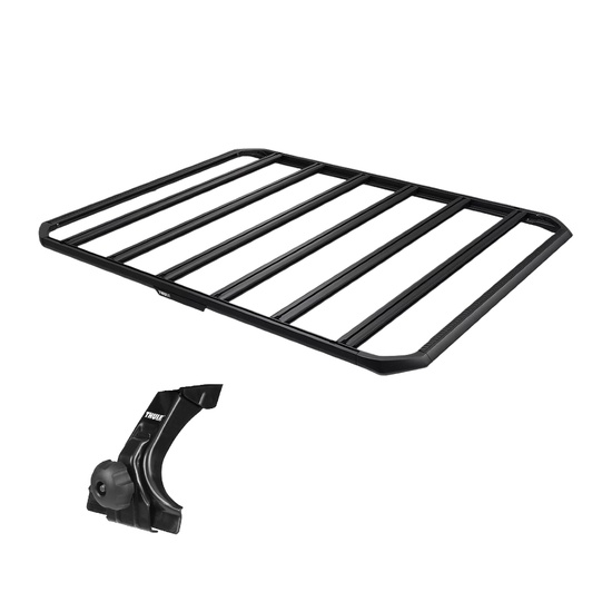 Sistem Grilaj Thule Caprock XXL tip platforma pentru TOYOTA Land Cruiser 70 5 usi SUV, model 2024 - prezent, Sistem cu prindere pe jgheaburi de ploaie