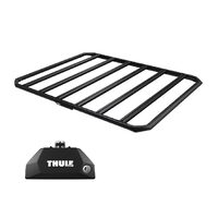 Sistem Grilaj Thule Caprock XXL tip platforma pentru VOLKSWAGEN Transporter (T7) 4/5 usi Van, model 2025 - prezent, Sistem cu prindere pe bare longitudinale integrate