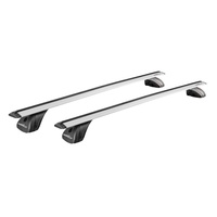 Sistem Bare transversale Green Valley ORIGINAL aluminiu Crossbar Vento gri pentru ABARTH 500, 3 usi Hatchback, model 2007-prezent, Sistem cu prindere pe plafon normal