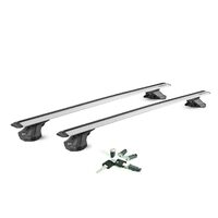Sistem Bare transversale Green Valley RAPIDO aluminiu Crossbar Vento gri pentru SEAT Ateca (KH), 5 usi SUV, model 2016-prezent, Sistem cu prindere pe plafon normal (sistem antifurt inclus)