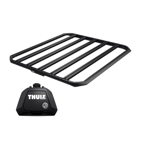 Sistem Grilaj Thule Caprock XL tip platforma pentru KIA Tasman 4 usi Pickup, model 2025 - prezent, Sistem cu prindere pe bare longitudinale