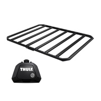 Sistem Grilaj Thule Caprock XXL tip platforma pentru MERCEDES BENZ EQV 5 usi MPV, model 2020 - prezent, Sistem cu prindere pe bare longitudinale
