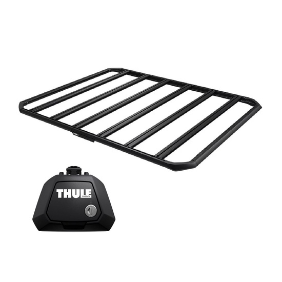Sistem Grilaj Thule Caprock XXL tip platforma pentru MERCEDES BENZ EQV 5 usi MPV, model 2020 - prezent, Sistem cu prindere pe bare longitudinale