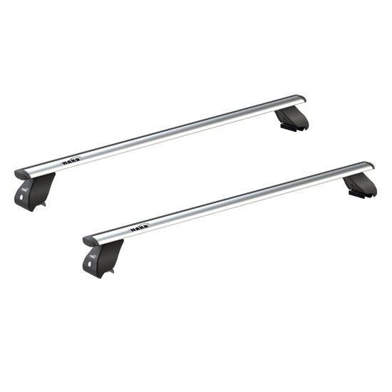 Sistem bare transversale Hakr Wing gri aluminiu pentru AUDI A4 Avant, 5 usi Estate, an fabricatie 2008 - 2015, Sistem cu prindere pe bare longitudinale integrate, picior HK0343