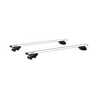 Sistem bare transversale Hakr Wing gri aluminiu pentru FORD Fiesta Active (VII), 5 usi Hatchback, an fabricatie 2018 - prezent, Sistem cu prindere pe bare longitudinale integrate