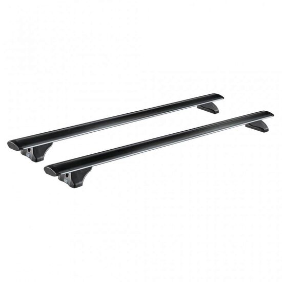 Bare transversale din aluminiu CRUZ Airo FIX Dark 118, 925-713, pentru BYD Seal 6 Touring 5d (DMi - integrated railing) (2024 -> prezent), Sistem cu prindere pe bare longitudinale integrate