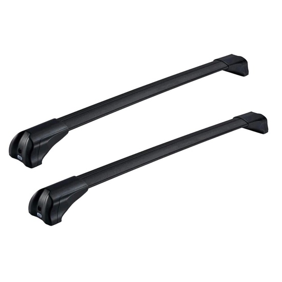 Bare transversale din aluminiu CRUZ Airo Fuse Dark, 925-735/925-733, pentru Chery Tiggo 4 5d (integrated railing) (2025 -> prezent), Sistem cu prindere pe bare longitudinale integrate