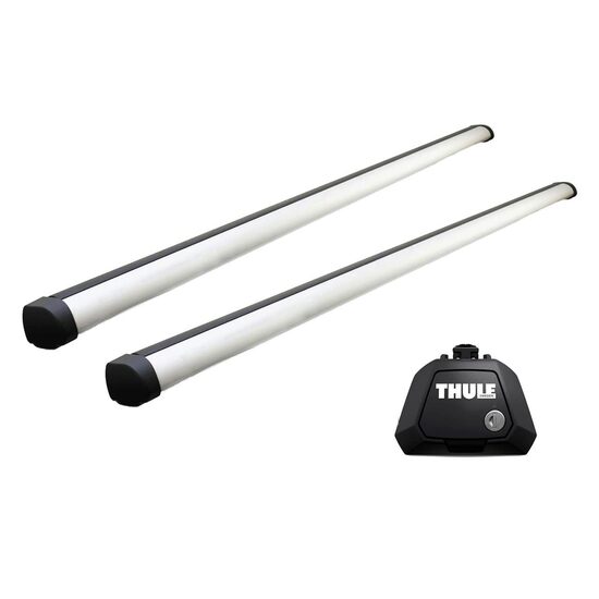 Bare transversale Thule Evo Raised Rail Profesional pentru MITSUBISHI Pajero TR4 5 usi SUV, model 2006-2009 2010-2015 (S. AMERICA), Sistem cu prindere pe bare longitudinale