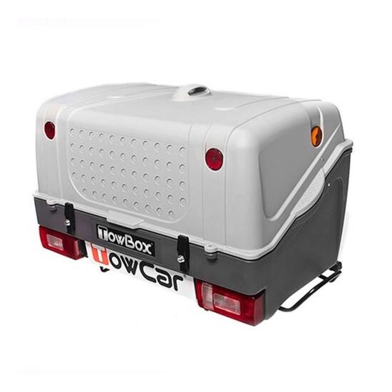 Cutie portbagaj pe carligul de remorcare Towbox V1 Gri
