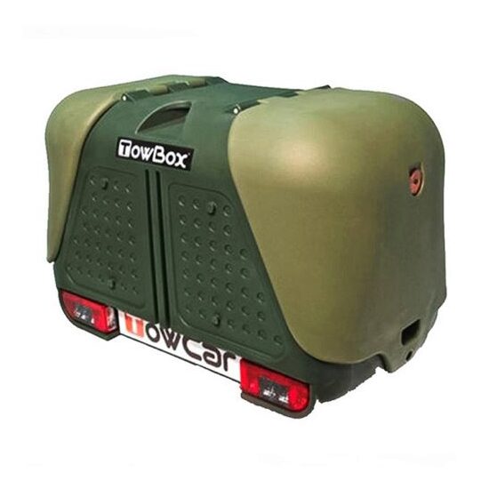 Cutie portbagaj pe carligul de remorcare Towbox V2 Verde
