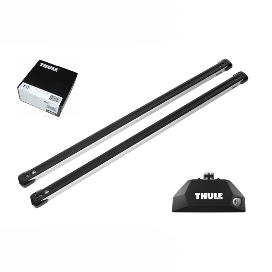 Bare transversale Thule Evo Flush Rail Slidebar pentru BMW X7 5 usi SUV, model 2019 - prezent, Sistem cu prindere pe bare longitudinale