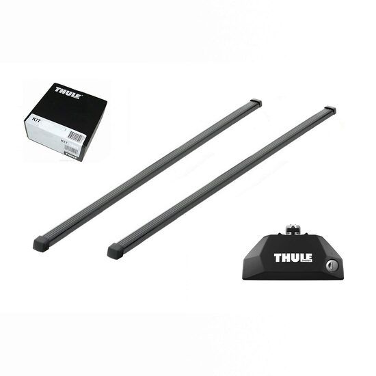 Bare transversale Thule Evo Flush Rail Squarebar pentru SKODA Enyaq, 5 usi SUV, model 2021 - prezent, Sistem cu prindere pe bare longitudinale integrate