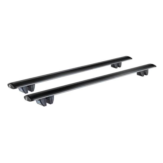 Sistem de 2 bare transversale aluminiu CRUZ 925-793 Airo Dark R118 pentru Dacia Dokker 5dr (railing) (2013-->) cu bare longitudinale