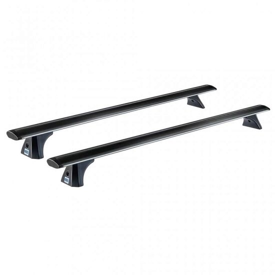 Bare transversale din aluminiu CRUZ Airo Dark T118, 925-773, pentru Nissan Pick-Up/Navara double cab (D22 - standard roof) (1997 -> 2005) , Sistem cu prindere pe plafon normal