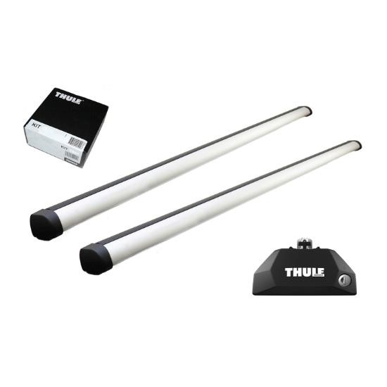 Bare transversale Thule Evo Flush Rail Profesional pentru VOLVO V90  5 usi Estate, model 2016 - prezent , Sistem cu prindere pe bare longitudinale