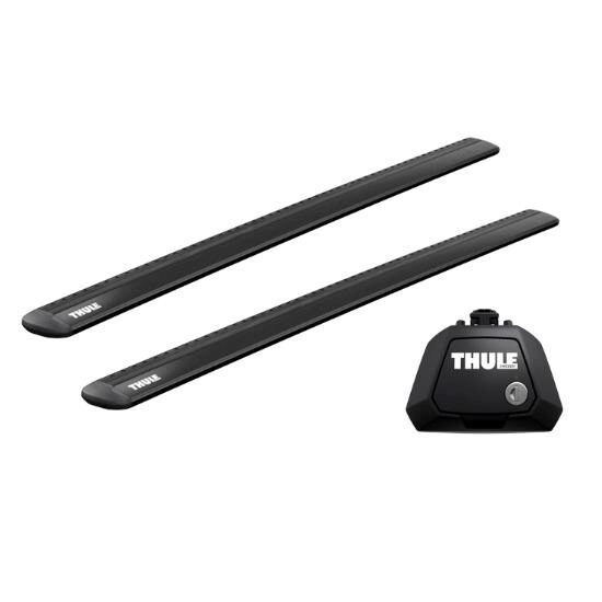 Bare transversale Thule Evo Raised Rail Wingbar Evo Black pentru VOLKSWAGEN Taigo 5 usi SUV, model 2022 - prezent, Sistem cu prindere pe bare longitudinale