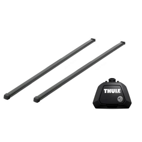 Bare transversale Thule Evo Raised Rail Squarebar pentru VOLKSWAGEN Taigo 5 usi SUV, model 2022 - prezent, Sistem cu prindere pe bare longitudinale