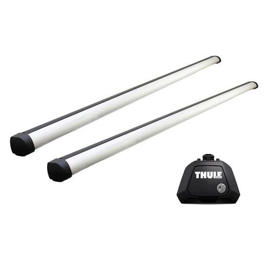 Bare transversale Thule Evo Raised Rail Profesional pentru NISSAN Terrano WD21 3 usi SUV, model 1986 - 1996, Sistem cu prindere pe bare longitudinale