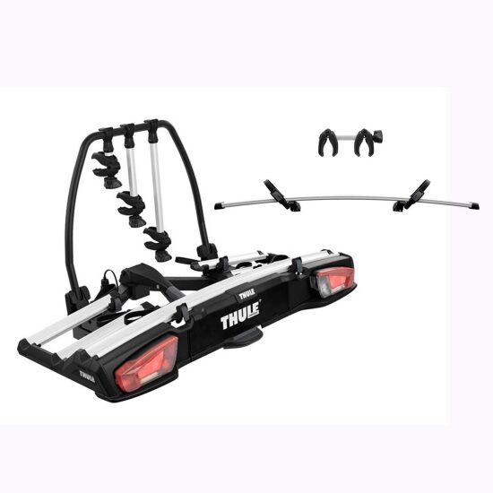 Suport 3(4) biciclete Thule VeloSpace 939 XT3 cu prindere pe carligul de remorcare (13pini) + Adaptor 9381 pentru biciclete Thule VeloSpace XT  pentru cea de-a 4 bicicleta