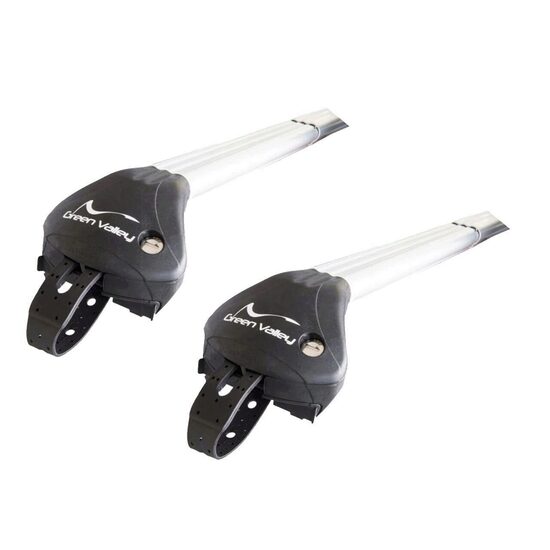 Bare transversale Green Valley Freeline Aluminiu pentru  PEUGEOT Partner Tepee 5 usi MPV, model 2008 - prezent, Sistem cu prindere pe bare longitudinale