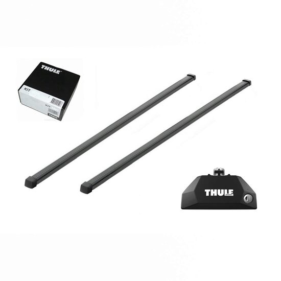 Bare transversale Thule Evo Flush Rail Squarebar pentru GENESIS GV70 5 usi SUV, model 2022 - prezent, Sistem cu prindere pe bare longitudinale integrate